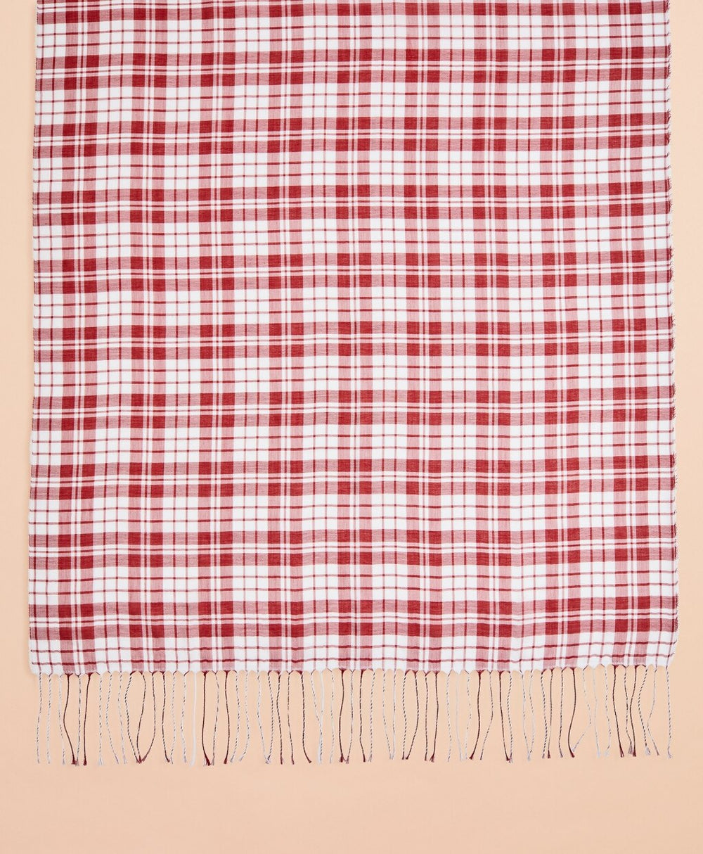 Brooks Brothers Women Plaid Cotton Scarf