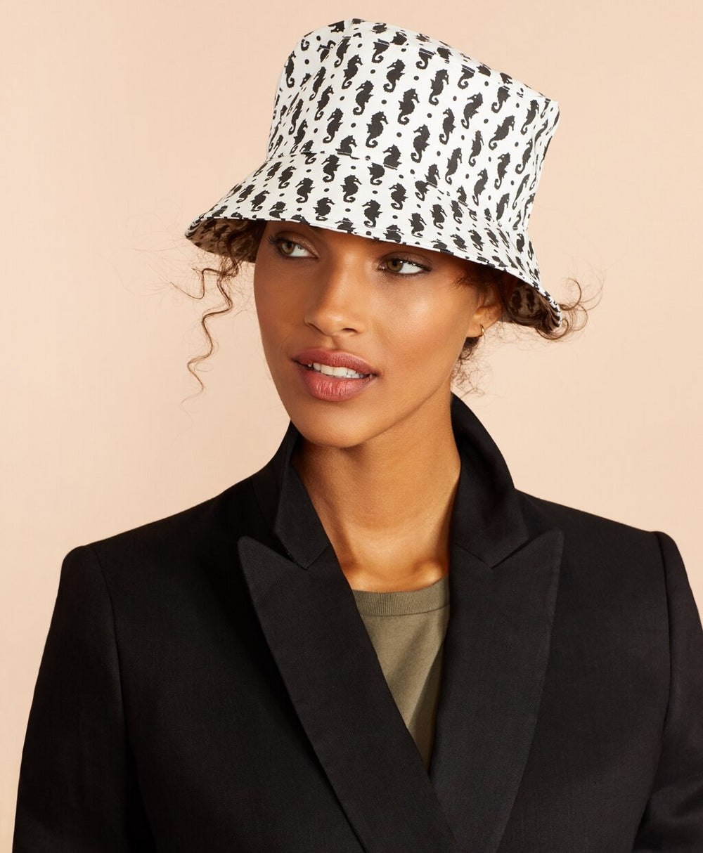 Brooks Brothers Women Seahorse-Print Bucket Hat