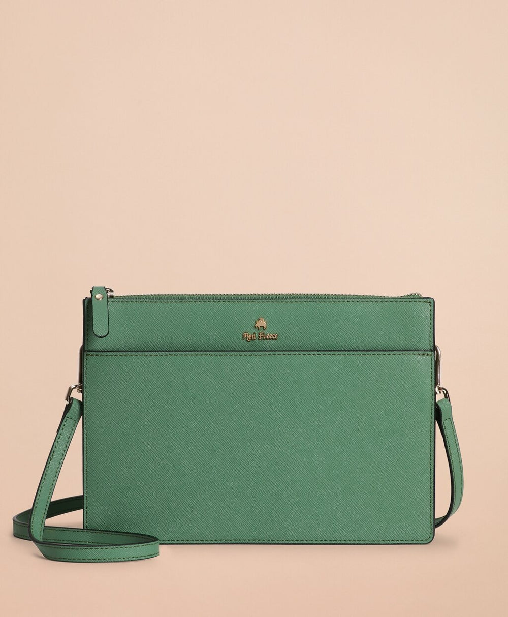 Brooks Brothers Women Saffiano Leather Cross-Body Bag