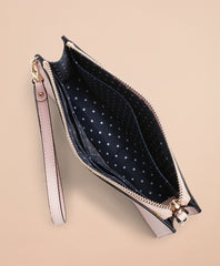 Brooks Brothers Women Saffiano Leather Wristlet Clutch