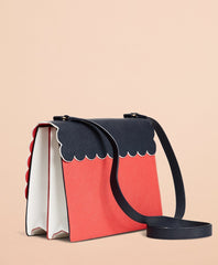 Brooks Brothers Women Color-Block Saffiano Leather Shoulder Bag