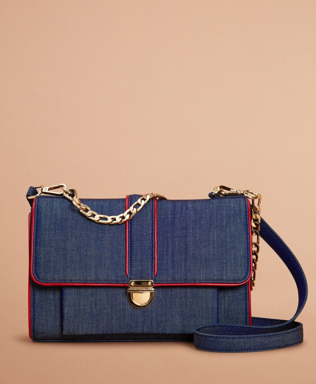 Brooks Brothers Women Denim Chain-Strap Shoulder Bag