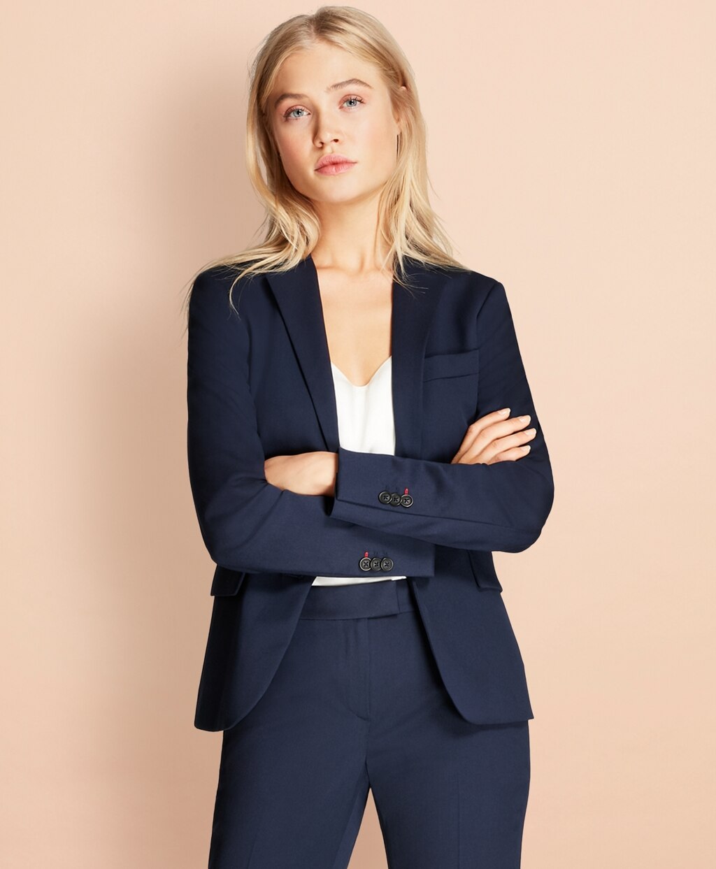 Brooks Brothers Women Stretch Wool Two-Button Jacket
