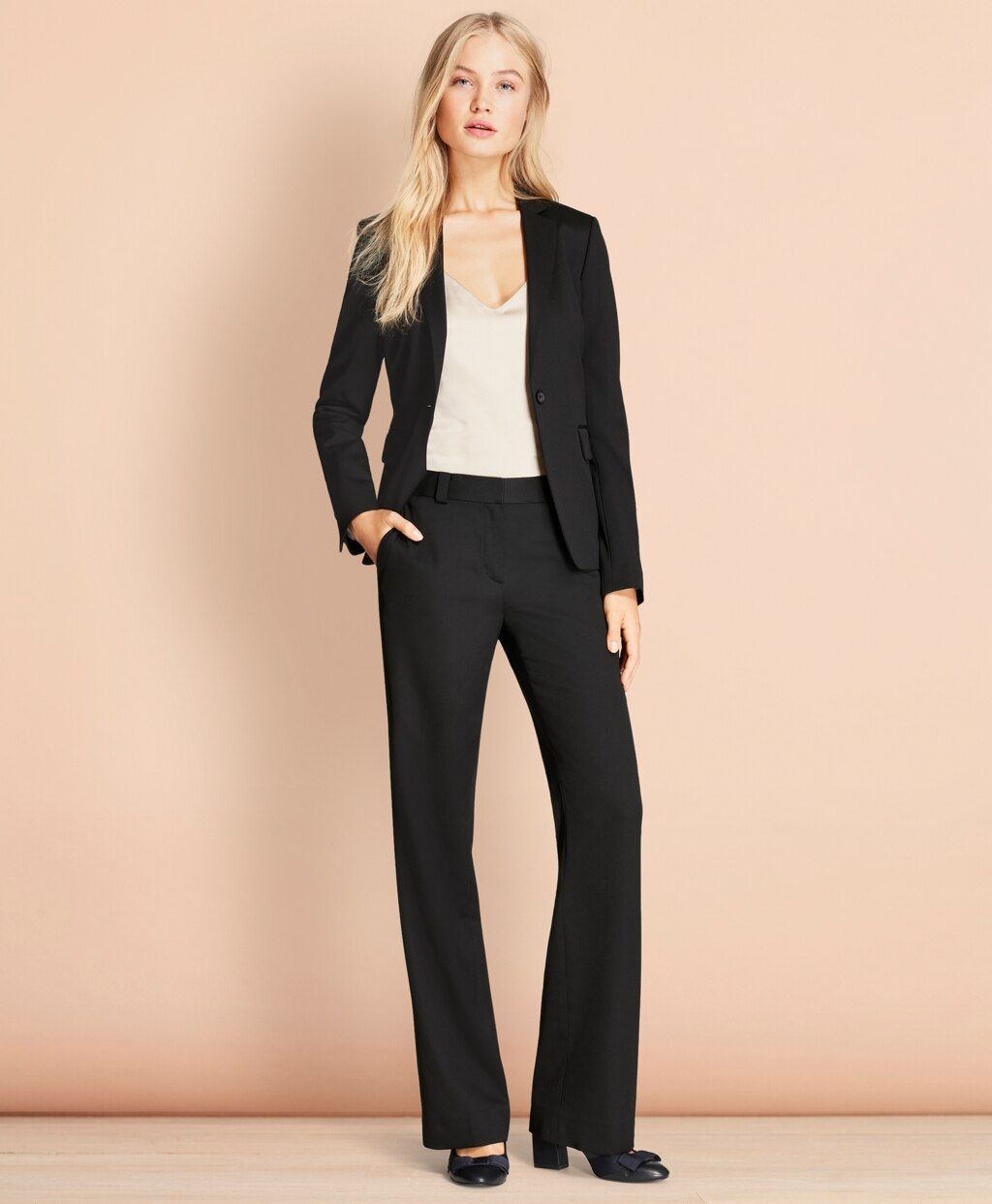 Brooks Brothers Women Stretch Wool One-Button Jacket