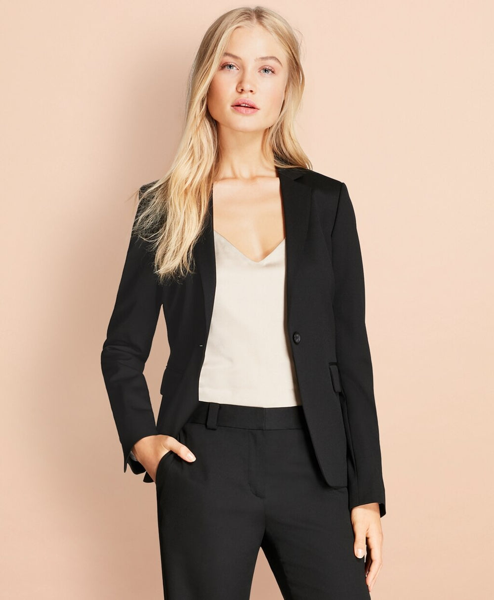 Brooks Brothers Women Stretch Wool One-Button Jacket
