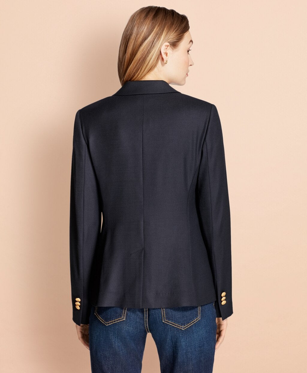 Brooks Brothers Women Patch Pocket Stretch Wool Blazer