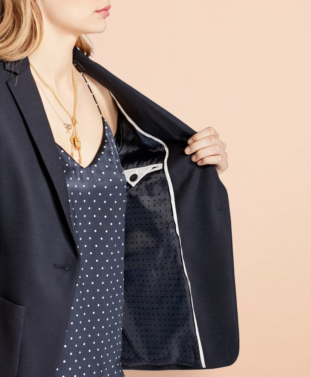 Brooks Brothers Women Patch Pocket Stretch Wool Blazer