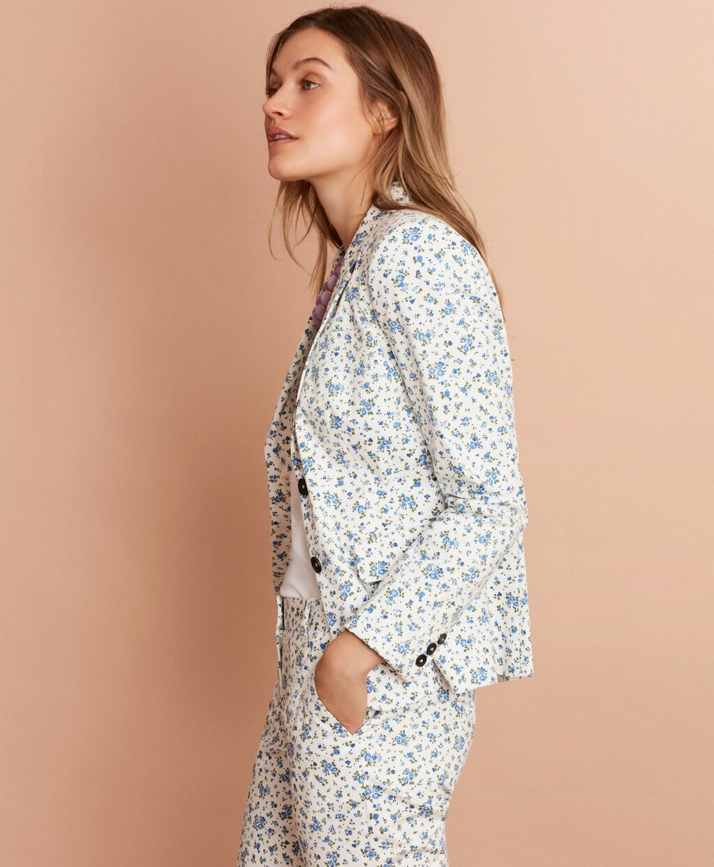 Brooks Brothers Women Floral-Print Stretch-Cotton Sateen Jacket