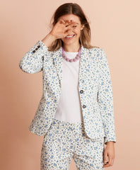 Brooks Brothers Women Floral-Print Stretch-Cotton Sateen Jacket