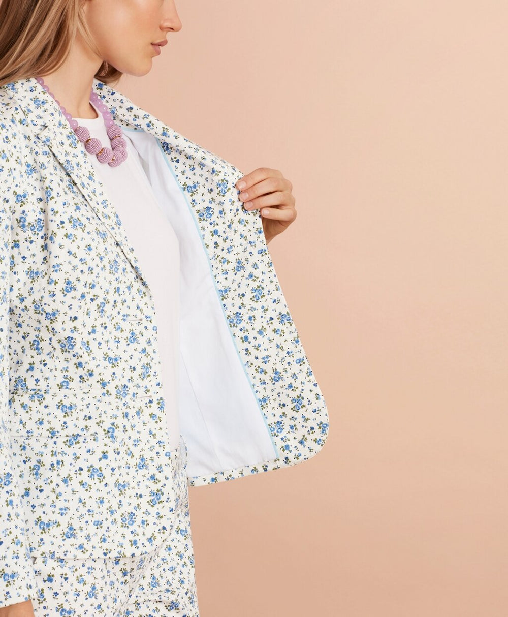 Brooks Brothers Women Floral-Print Stretch-Cotton Sateen Jacket