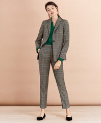 Brooks Brothers Women Plaid Wool Tweed Jacket