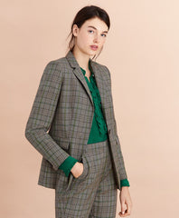 Brooks Brothers Women Plaid Wool Tweed Jacket