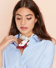 Brooks Brothers Women Polka-Dot Silk Square Scarf