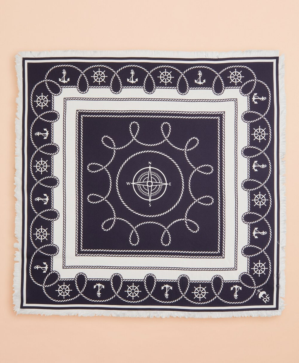 Brooks Brothers Women Nautical-Print Silk Square Scarf