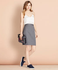 Brooks Brothers Women Pinstripe Stretch Wool Pencil Skirt