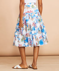 Brooks Brothers Women Costal-Print Cotton Midi Skirt