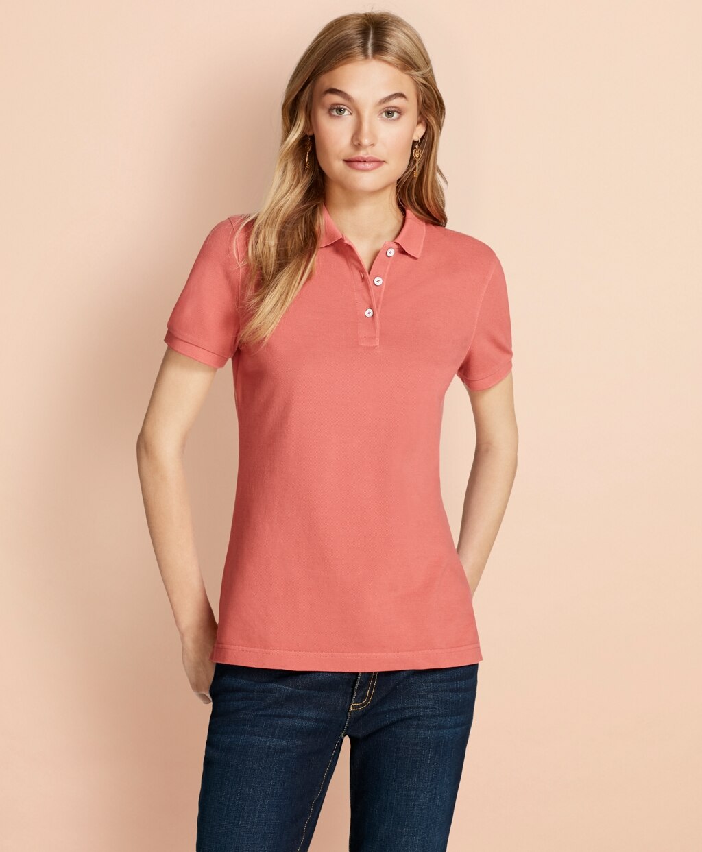 Brooks Brothers Women Garment-Dyed Pique Polo