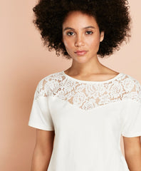 Brooks Brothers Women Lace-Yoke T-Shirt