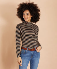 Brooks Brothers Women Striped Long-Sleeve Turtleneck