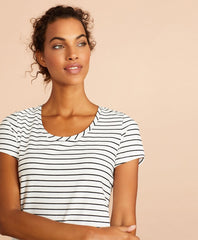 Brooks Brothers Women Striped Scoop-Neck T-Shirt