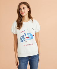 Brooks Brothers Women Beach Graphic French Terry Top