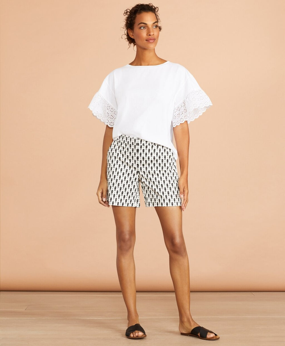 Brooks Brothers Women Eyelet-Trim Oversize T-Shirt