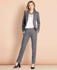 Brooks Brothers Women Tapered Pinstripe Stretch Wool Trousers