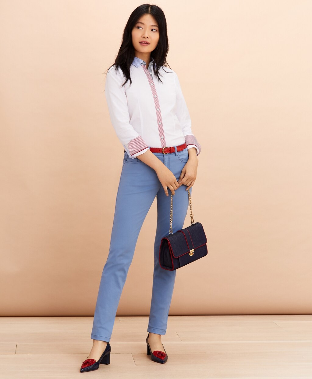 Brooks Brothers Women Stretch Cotton Sateen Five-Pocket Pants