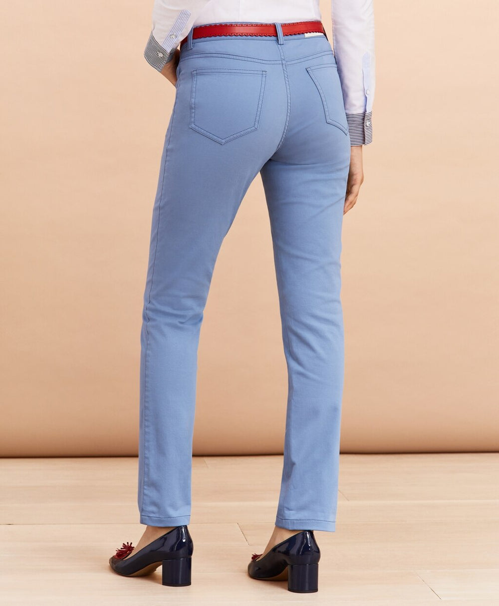 Brooks Brothers Women Stretch Cotton Sateen Five-Pocket Pants