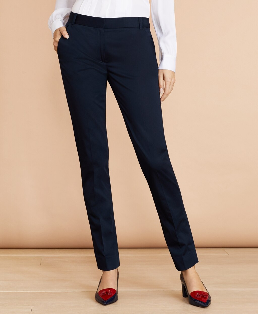 Brooks Brothers Women Stretch Cotton Sateen Pants