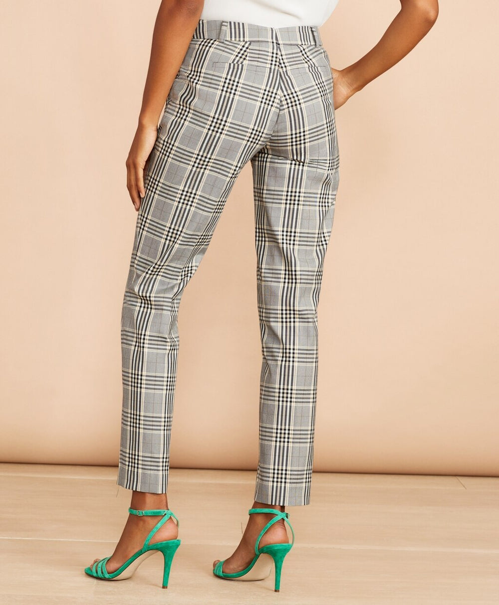 Brooks Brothers Women Tartan Stretch-Cotton-Blend Cropped Pants