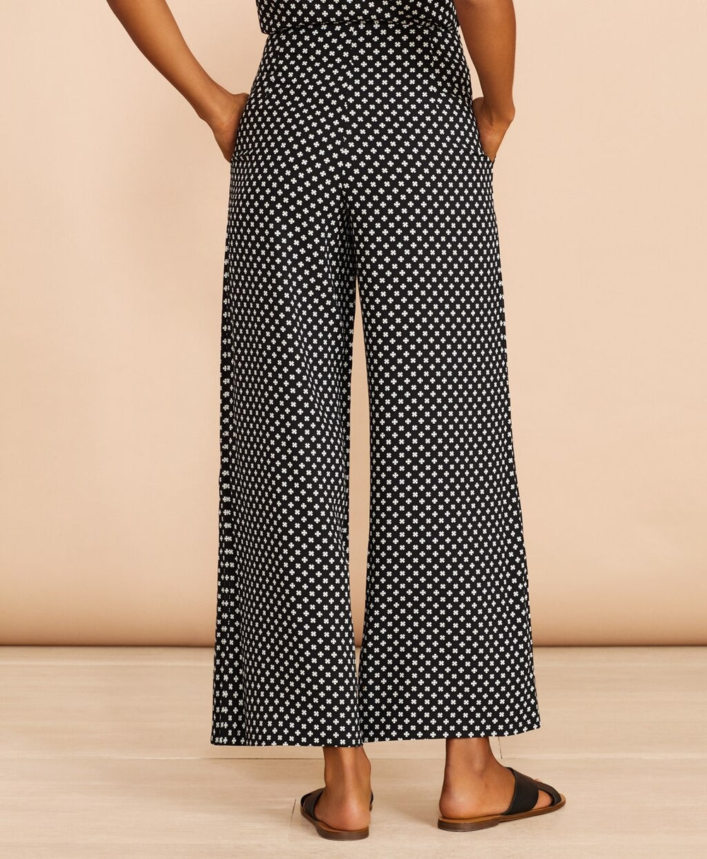 Brooks Brothers Women Floral-Print Pleat-Front Cropped Wide-Leg Pants