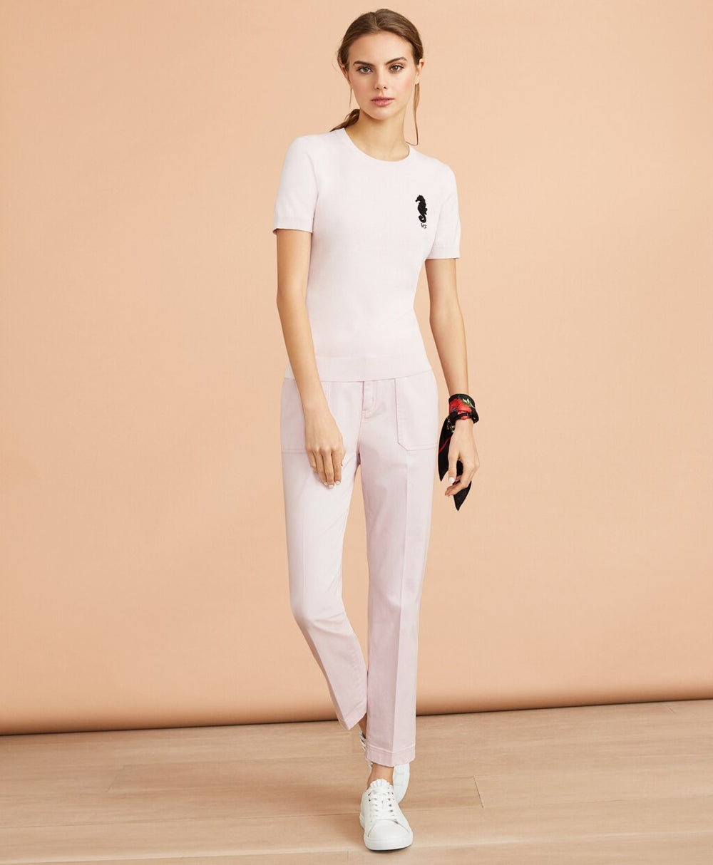 Brooks Brothers Women Stretch Cotton Sateen Patch Pocket Pants