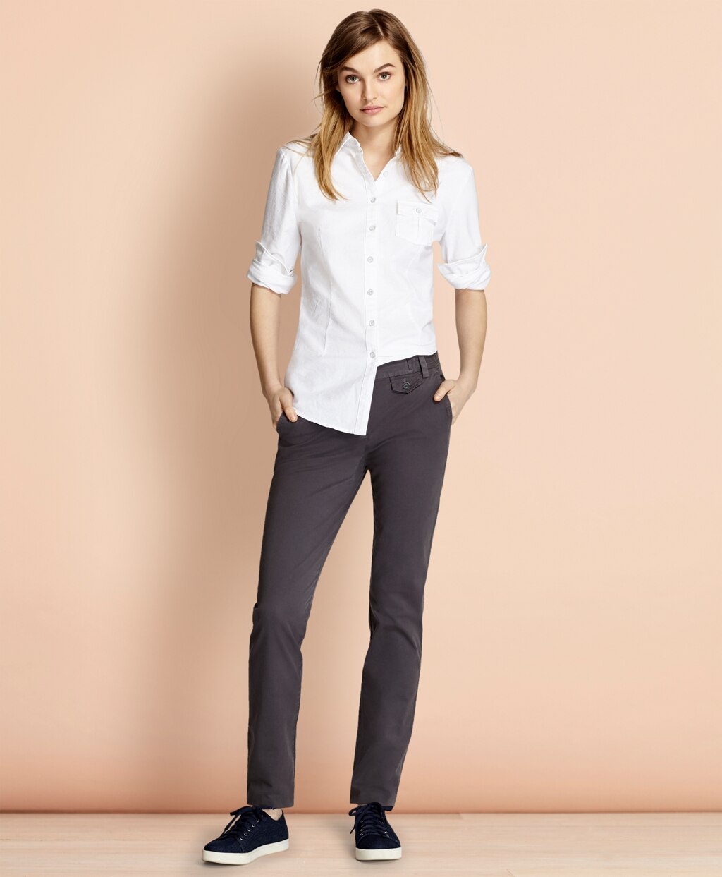 Brooks Brothers Women Dobby-Dot Cotton Oxford Shirt