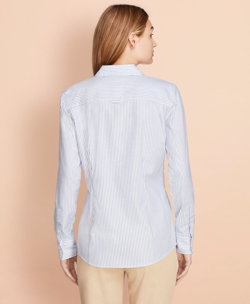 Brooks Brothers Women Nine-to-Nine Dobby Stripe Stretch Cotton Shirt