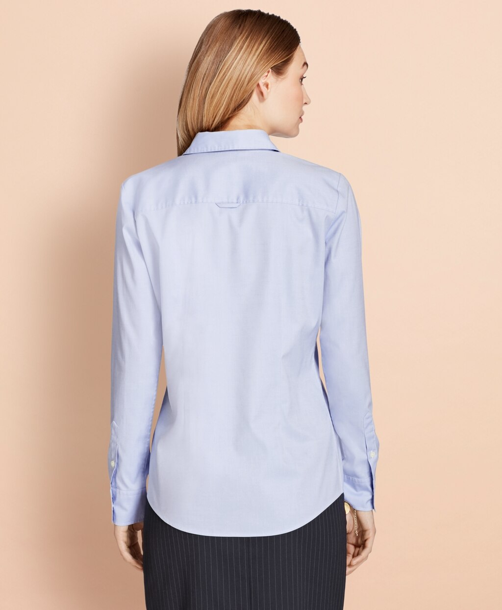 Brooks Brothers Women Nine-to-Nine Stretch Cotton Pinpoint Oxford Shirt