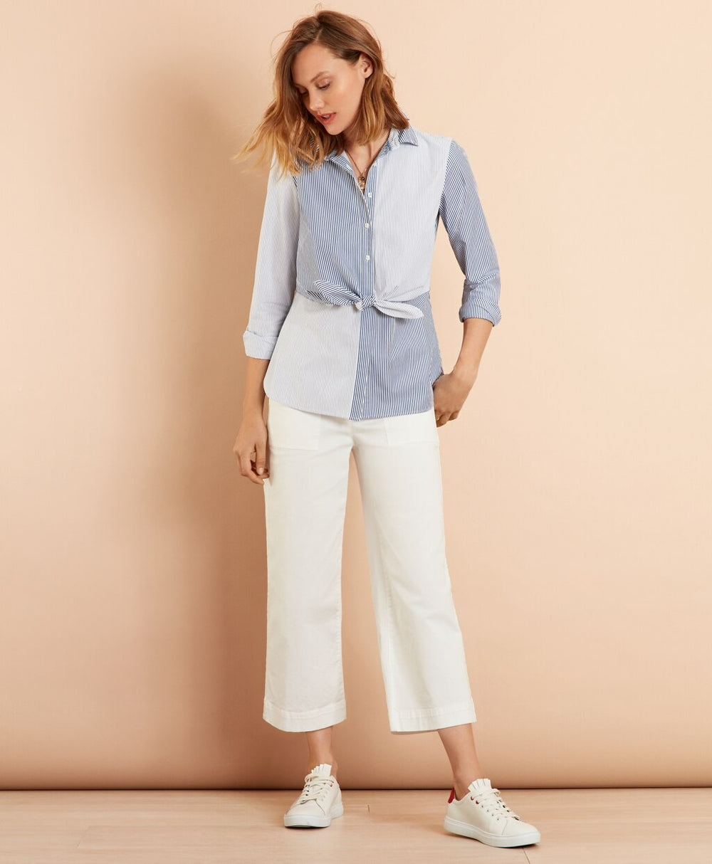 Brooks Brothers Women Tie-Front Fun Shirt