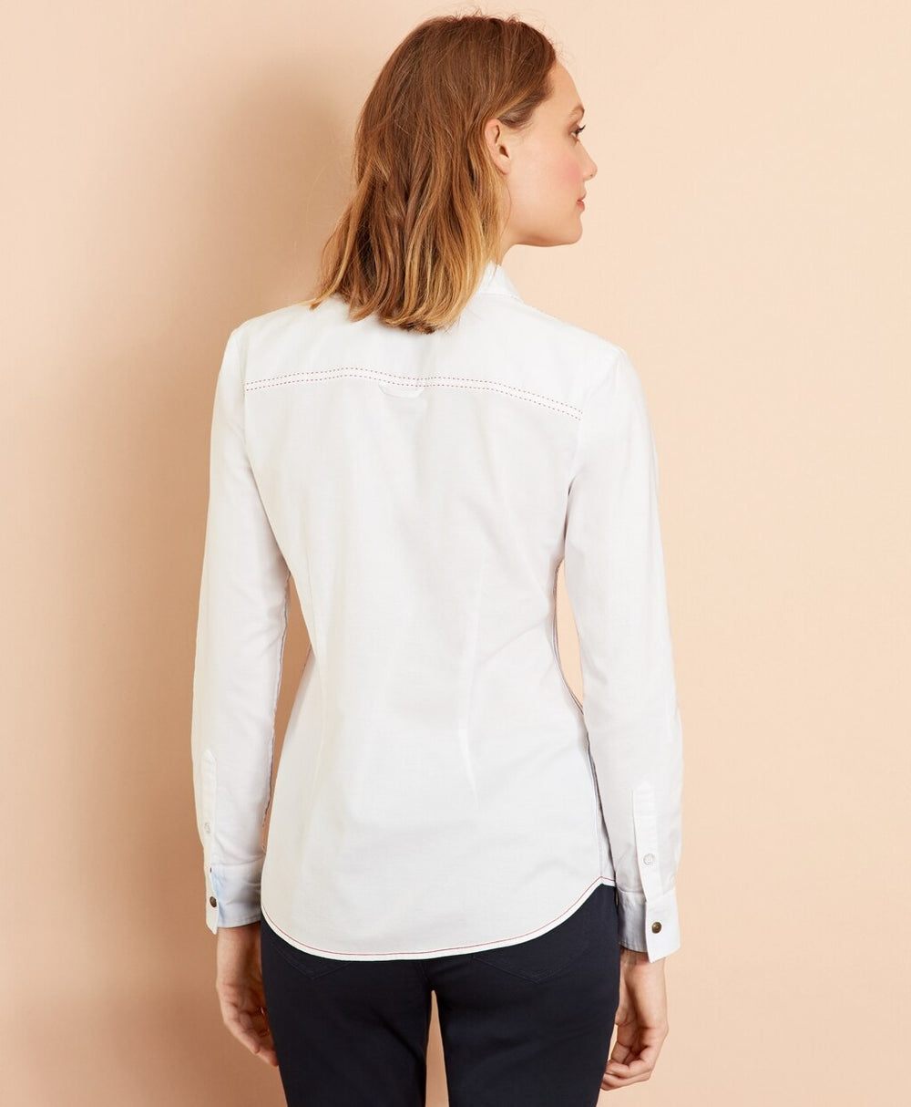 Brooks Brothers Women Floral-Embroidered Supima® Cotton Oxford Shirt