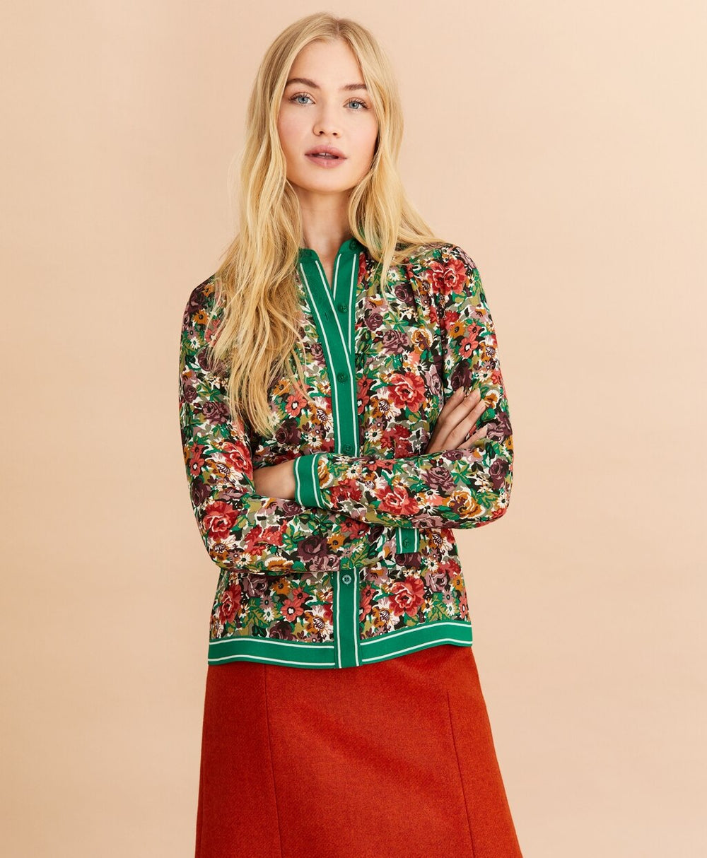 Brooks Brothers Women Floral-Print Crepe Blouse