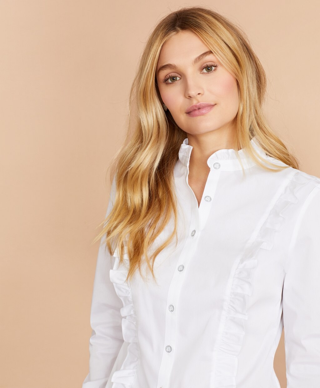 Brooks Brothers Women Ruffled Poplin Shirt