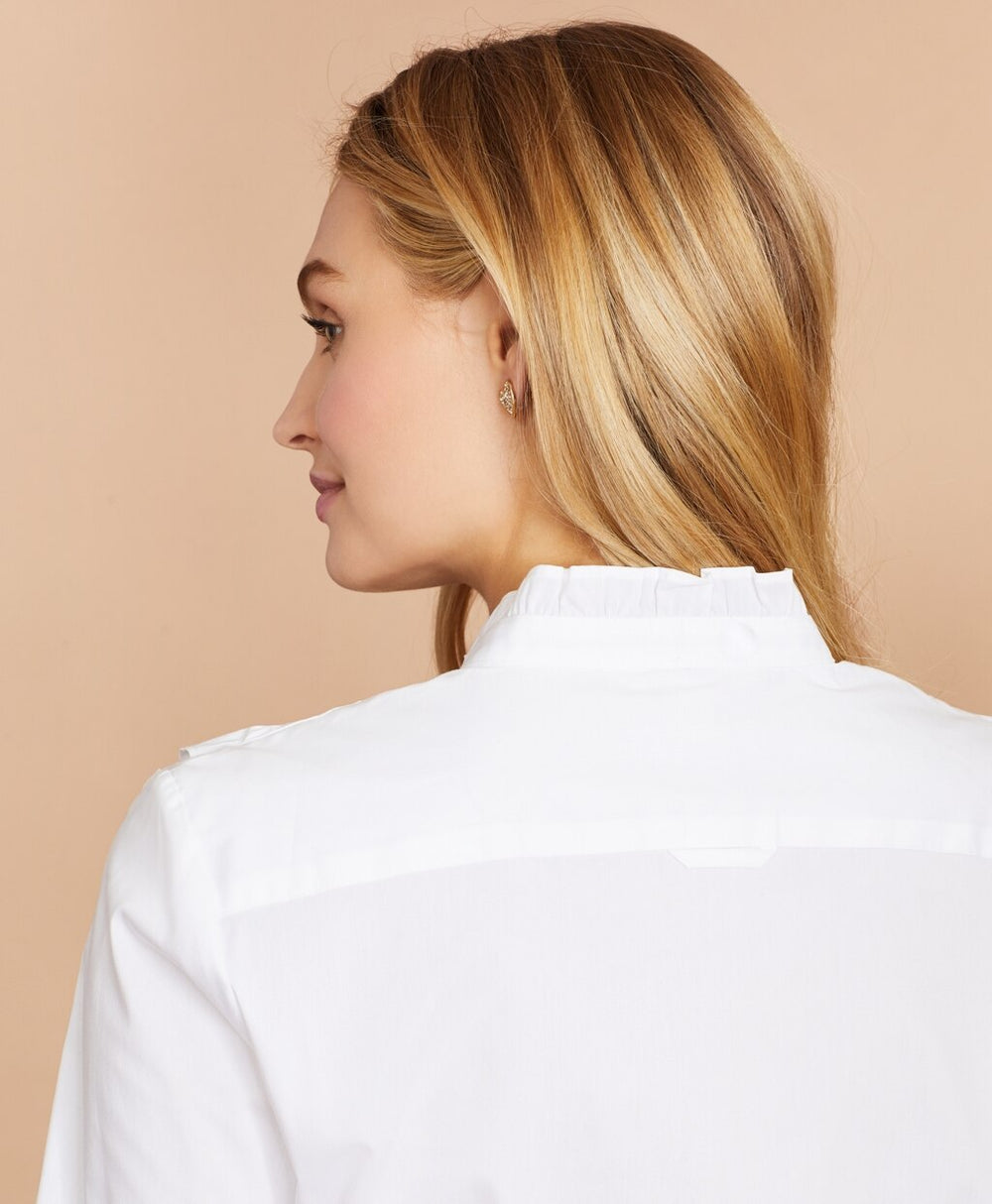 Brooks Brothers Women Ruffled Poplin Shirt