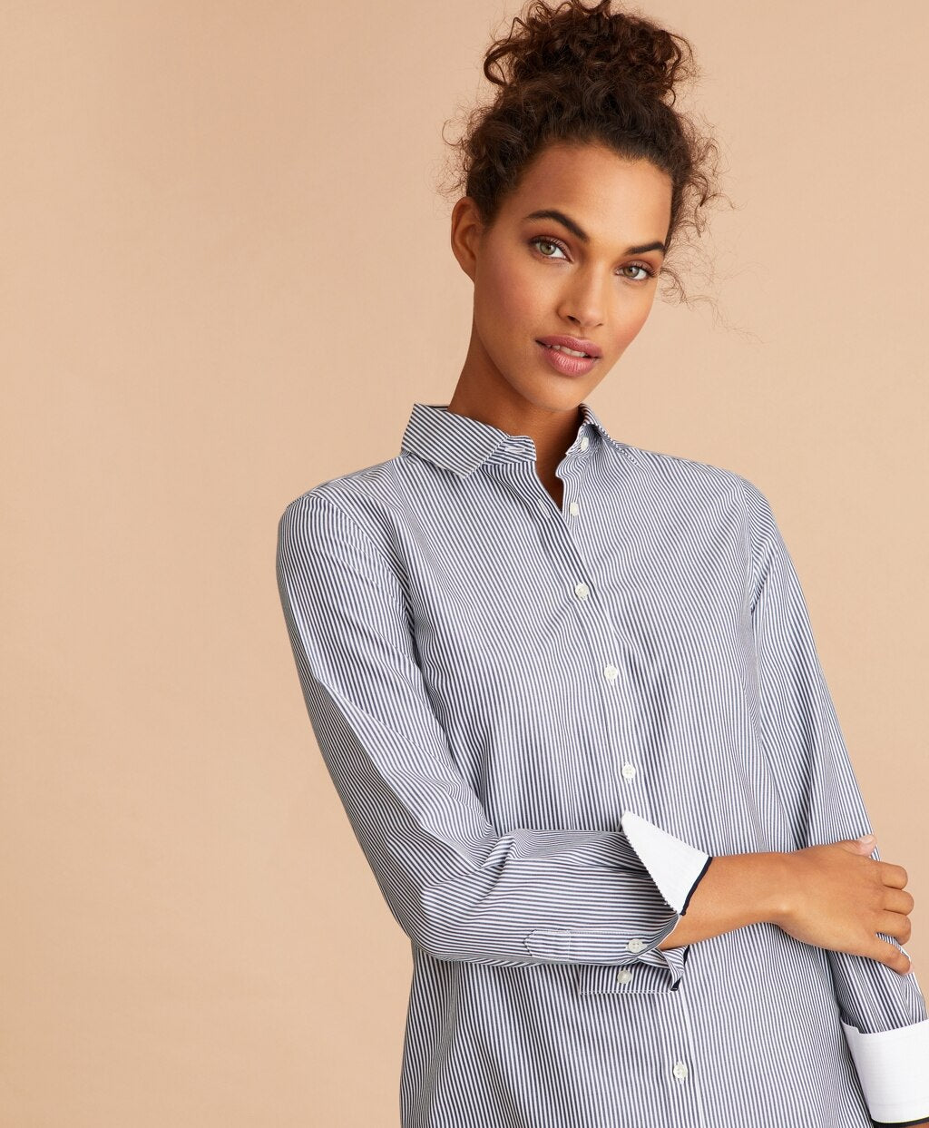 Brooks Brothers Women Non-Iron Striped Cotton Broadcloth Tunic