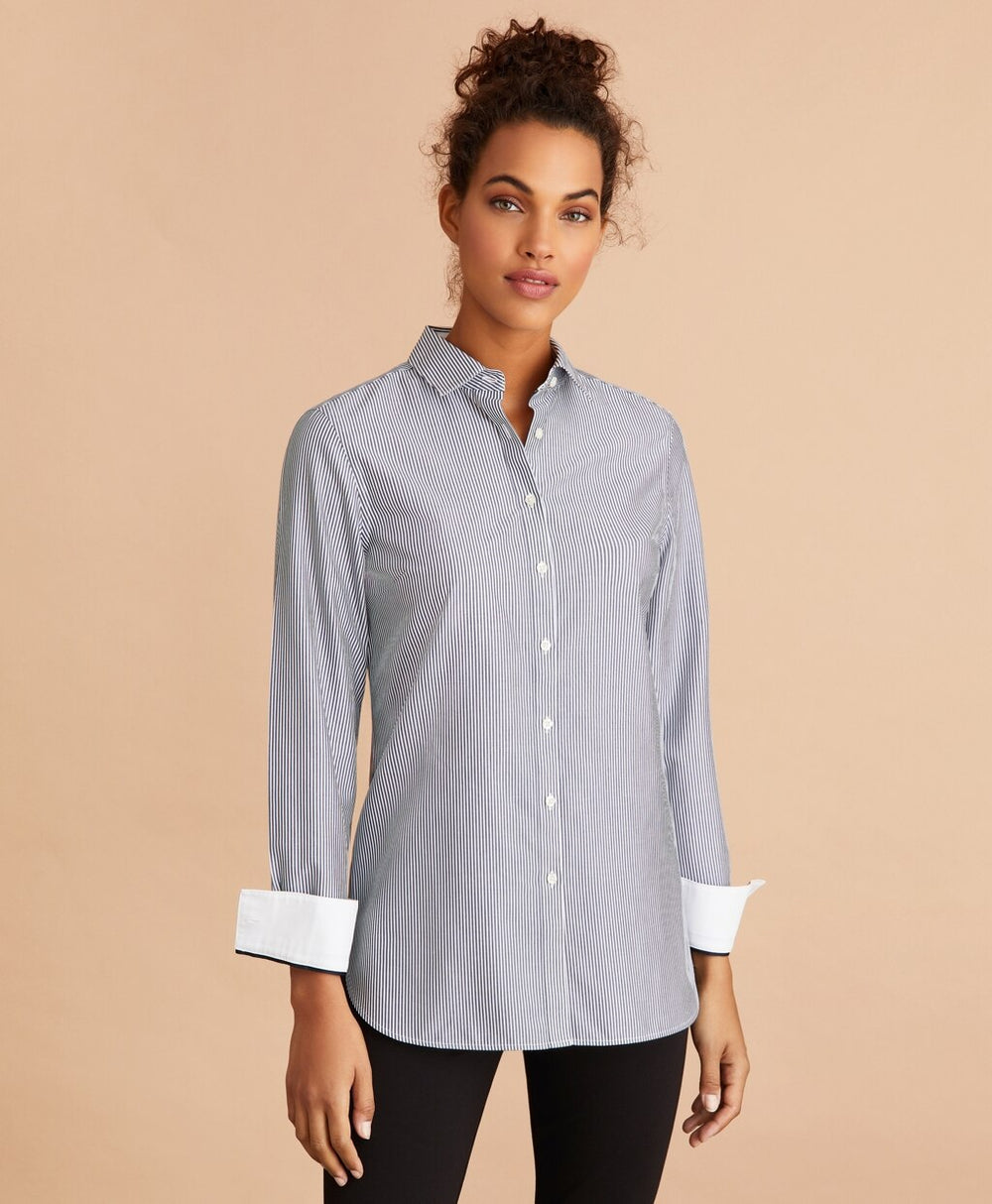 Brooks Brothers Women Non-Iron Striped Cotton Broadcloth Tunic