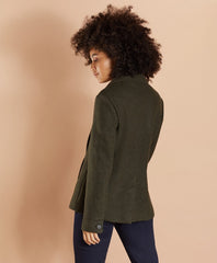 Brooks Brothers Women Wool-Blend Double-Knit Jersey Peacoat