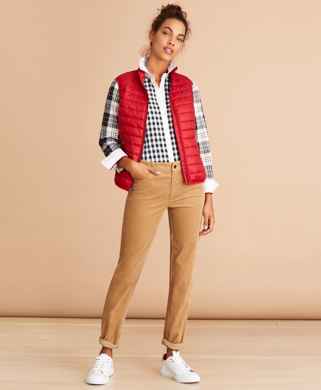 Brooks Brothers Women Logo-Graphic Puffer Vest
