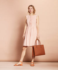 Brooks Brothers Women Striped Cotton Seersucker Dress