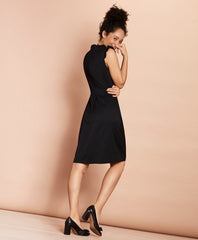 Brooks Brothers Women Ruffle-Trimmed Stretch Wool Sheath Dress