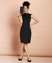 Brooks Brothers Women Ruffle-Trimmed Stretch Wool Sheath Dress