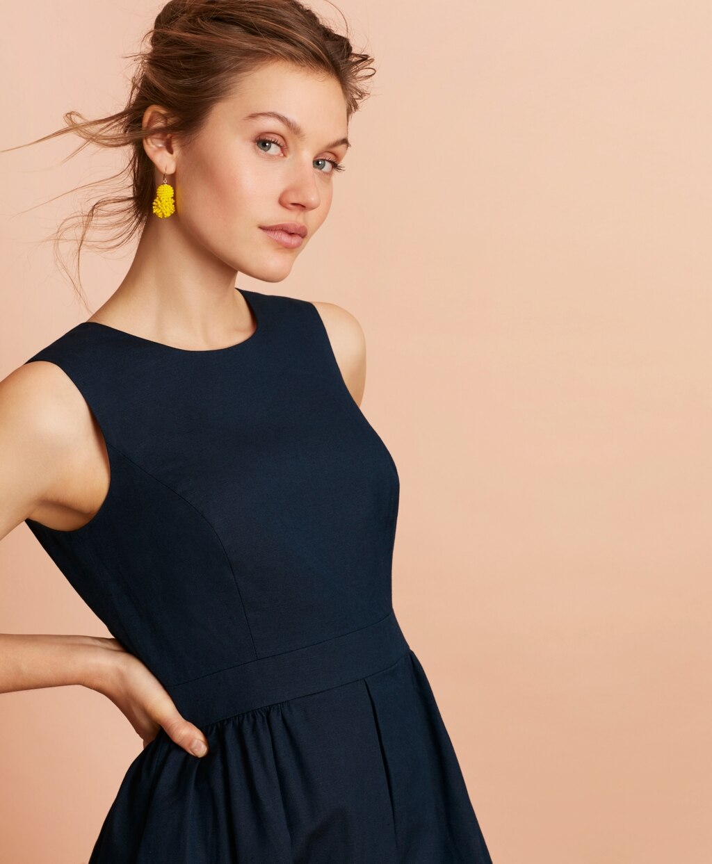 Brooks Brothers Women Irish Linen-Cotton A-Line Dress