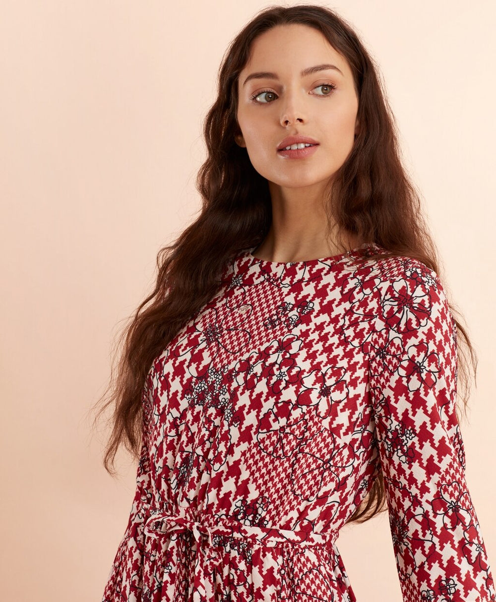 Brooks Brothers Women Floral Houndstooth-Print Dress